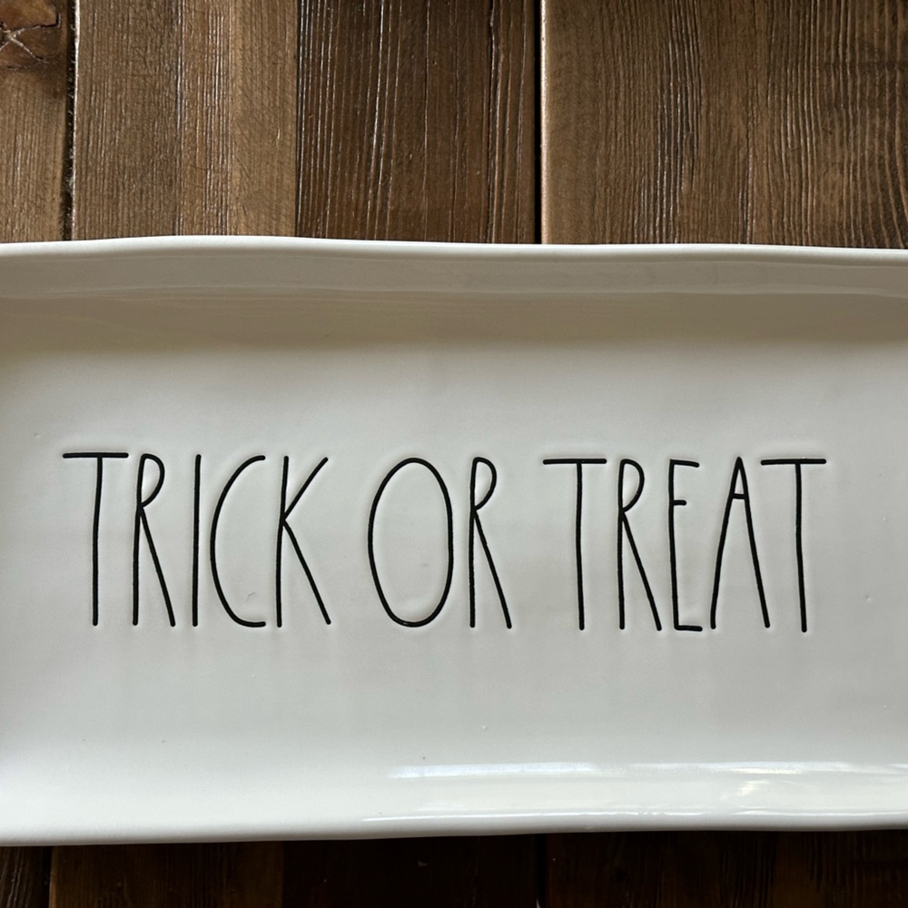 Original M stamped Trick or Treat tray